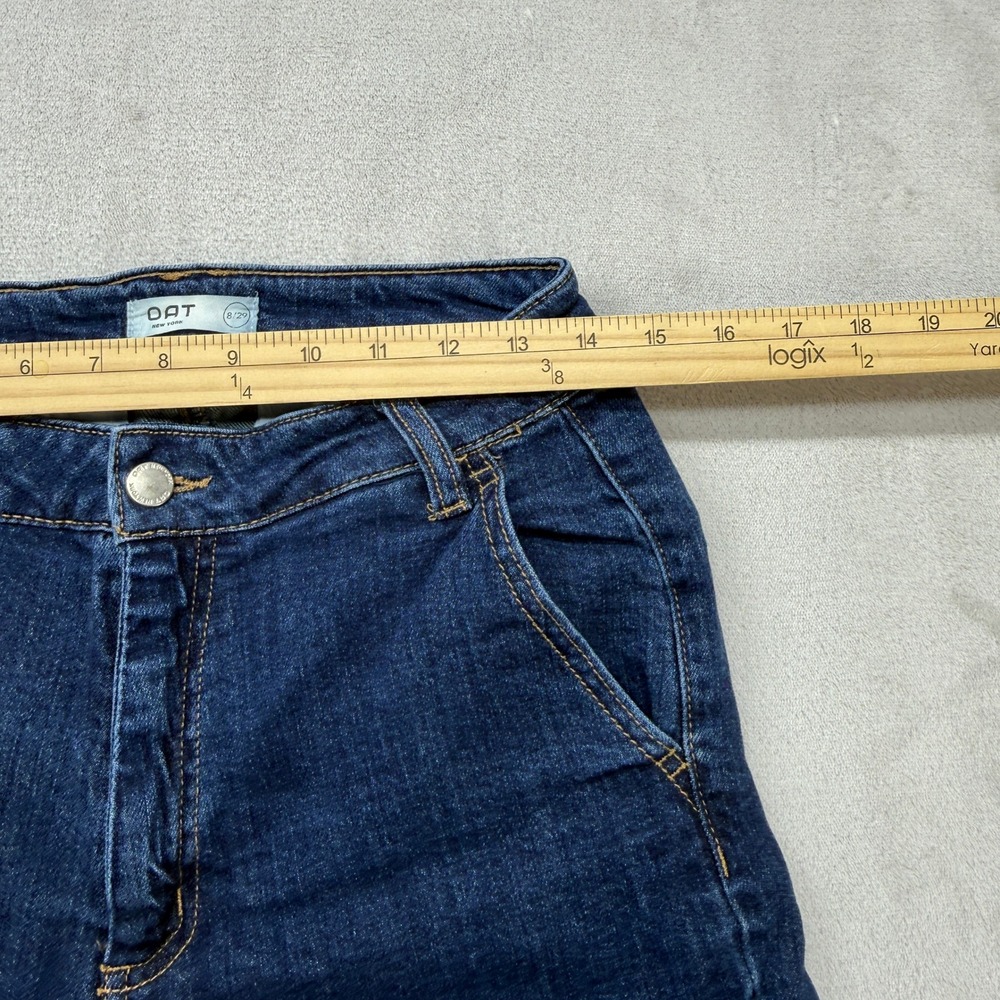 OAT New York Jeans Women's 8/29 Flare Dark Blue High Rise‎ Patch Pocket Stretch - Picture 10 of 11